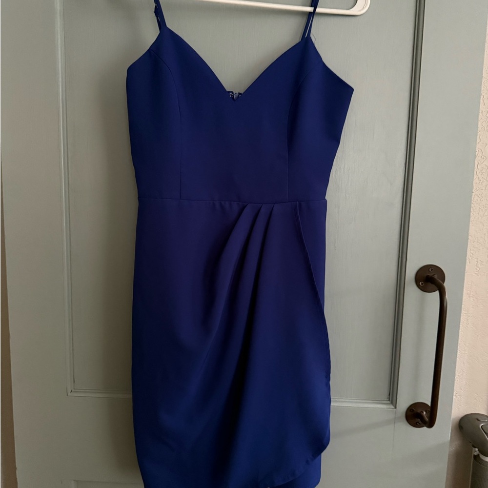 Elegant Blue Shilla Spaghetti Strap Dress, Medium NWT